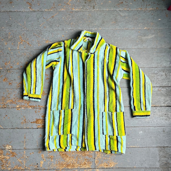 Vintage 70s Wrap-A-Robe Terry Cloth Shirt