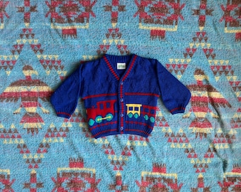 Vintage 1980s Kids Sesame Street Cardigan Sweater