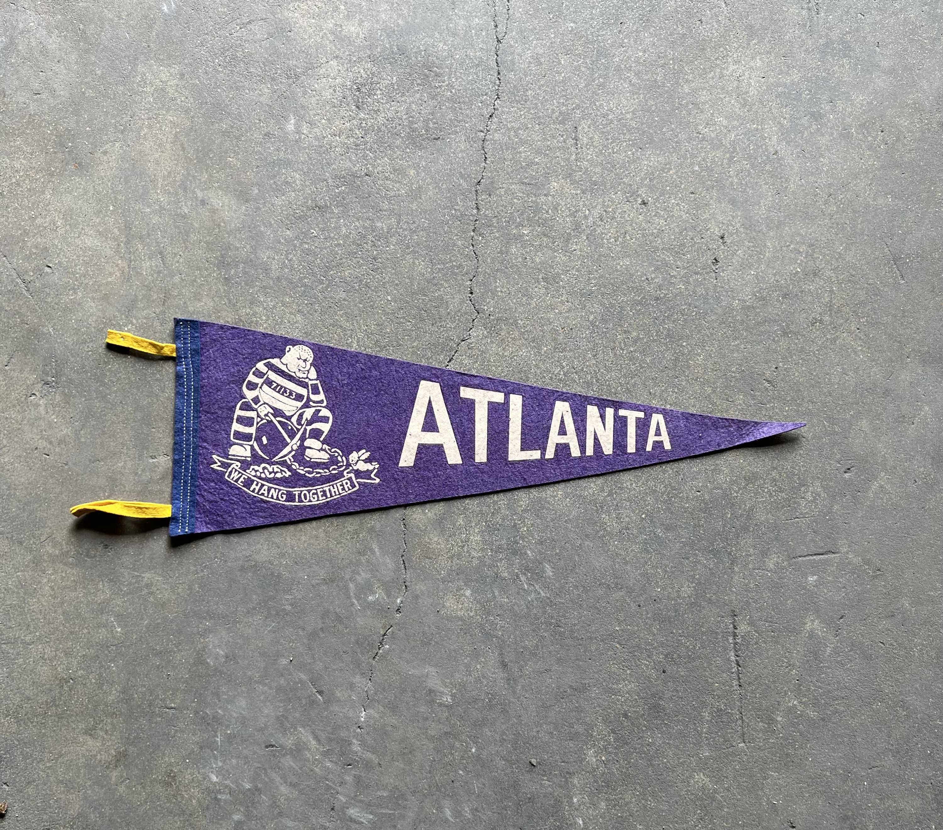 Vintage Atlanta Federal Prison Felt Souvenir Pennant 'we Hang