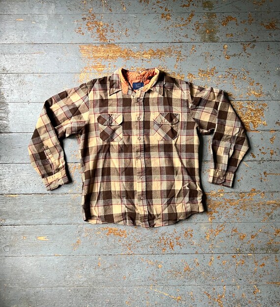 Vintage 80s Sears Plaid Button-up Shirt - Etsy