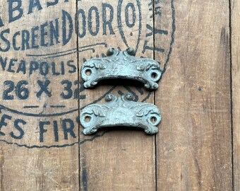 Pair of Cast Iron Ornate Drawer Pulls