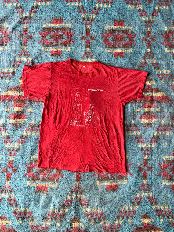 Vintage 1970s Novelty Engineering Thrashed Shirt - image 1
