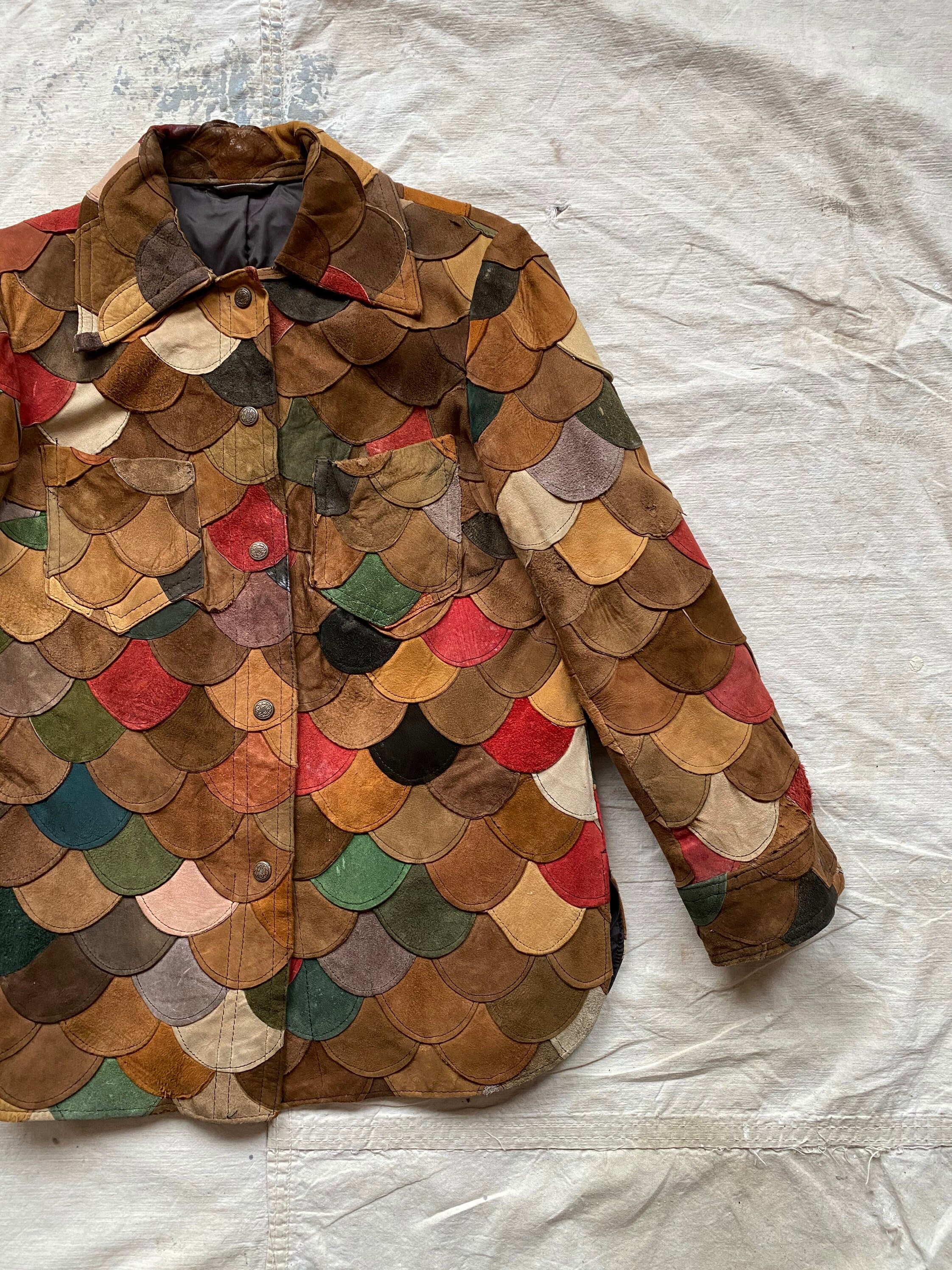 Vintage Leathercraft Process of America Scalloped Jacket Etsy