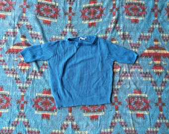 Vintage 1970s Orlon Ribbed Shirt Crop Top