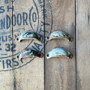 Set of 4 Cast Iron Victorian Era Drawer Pulls