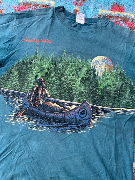 Vintage 1990s Thrashed Boundary Waters Native Ame… - image 3