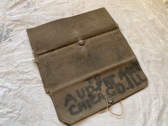 Pair of Rustic Canvas C&NW RR Memorandum Messenge… - image 8