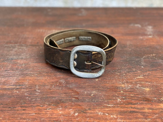 Vintage Harley Davidson Leather Belt Worn Biker Gear