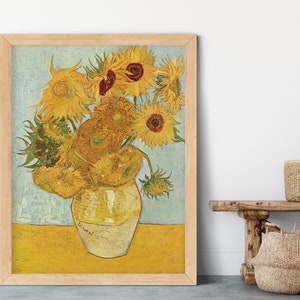 Sunflowers by Vincent Van Gogh, Giclee Fine Art Print, Classical Painting, Wall Art, Vintage Portrait Decor image 1