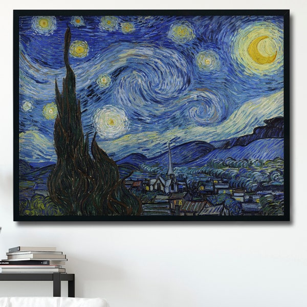 The Starry Night by Vincent Van Gogh 1889, Giclee Fine Art Print, Classical Painting, Wall Art, Vintage Portrait Decor