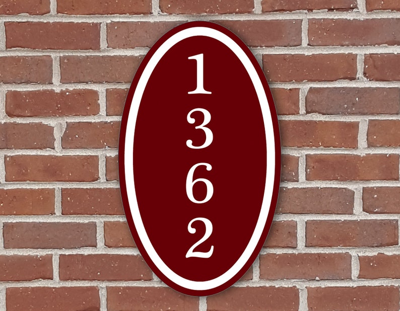 Personalized Home Vertical Address Number Sign Aluminum Oval Etsy
