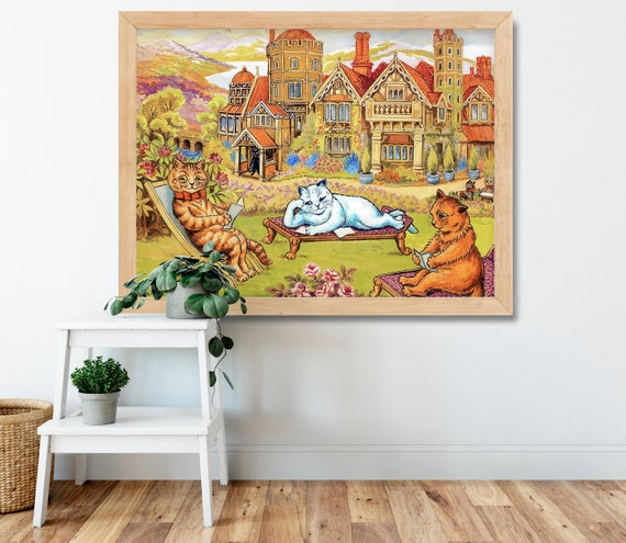 Cats relaxing in the grounds at Napsbury Art Print
