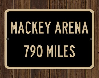 Custom Mackey Arena Distance Sign, Personalized Purdue Boilermakers Basketball Fan Highway Mileage Sign Gift
