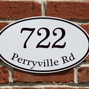 Customized Home Address Sign Aluminum Oval 12" x 7" Personalized House Number Plaque