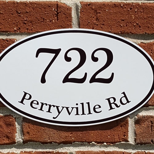 Small Oval Traditional House Number Sign