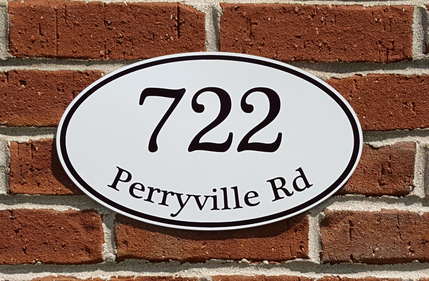Customized Home Address Sign Aluminum Oval 12" x 7" Persona…