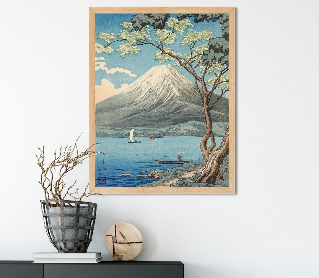 Mount Fuji From Lake Yamanaka by Hiroaki Takahashi, Ukiyo-e Poster ...