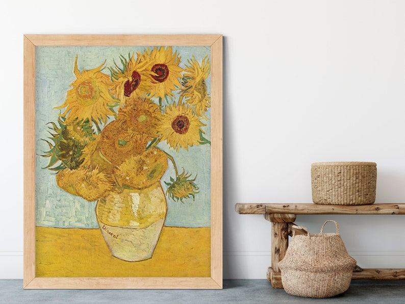 Sunflowers by Vincent Van Gogh, Giclee Fine Art Print, Classical Painting, Wall Art, Vintage Portrait Decor image 1
