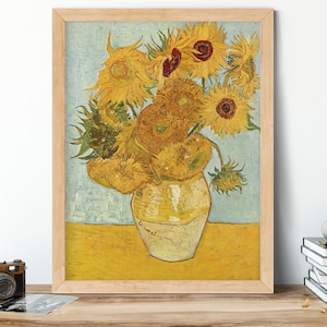 Sunflowers by Vincent Van Gogh, Giclee Fine Art Print, Classical Painting, Wall Art, Vintage Portrait Decor image 3