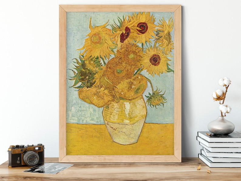 Sunflowers by Vincent Van Gogh, Giclee Fine Art Print, Classical Painting, Wall Art, Vintage Portrait Decor image 3