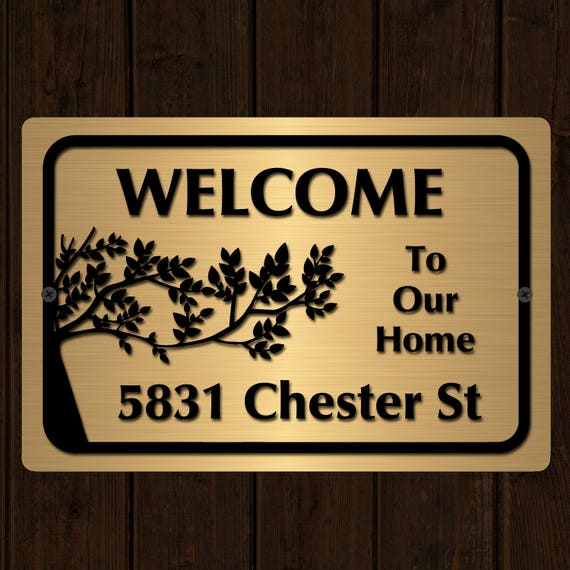 Custom Home Address Aluminum Sign 12 X 8 Etsy