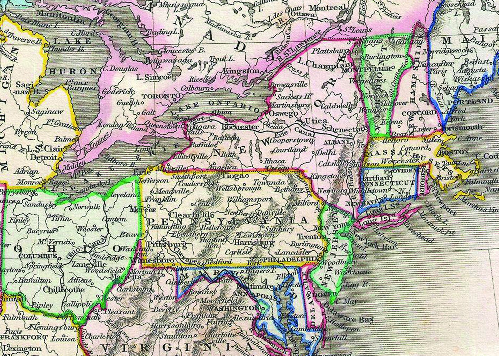 Historic Map of United States in 1843 Reproduction Early - Etsy