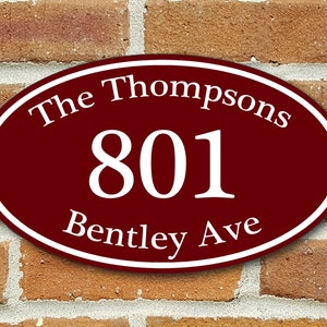 Customized Home Address Family Name Sign Aluminum Oval 12&quot; x 7&quot; Personalized House Number Plaque