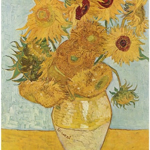 Sunflowers by Vincent Van Gogh, Giclee Fine Art Print, Classical Painting, Wall Art, Vintage Portrait Decor image 4