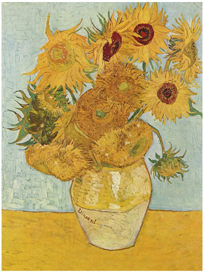 Sunflowers by Vincent Van Gogh, Giclee Fine Art Print, Classical Painting, Wall Art, Vintage Portrait Decor image 4