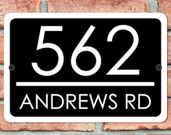 Home Address Plaque 12" x 8" Aluminum Metal Custom House Number Sign
