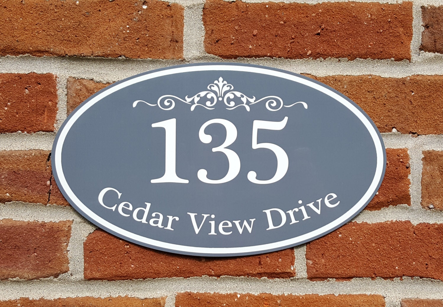 Custom Home Address Aluminum Oval 12" x 7" Personalized Hou…