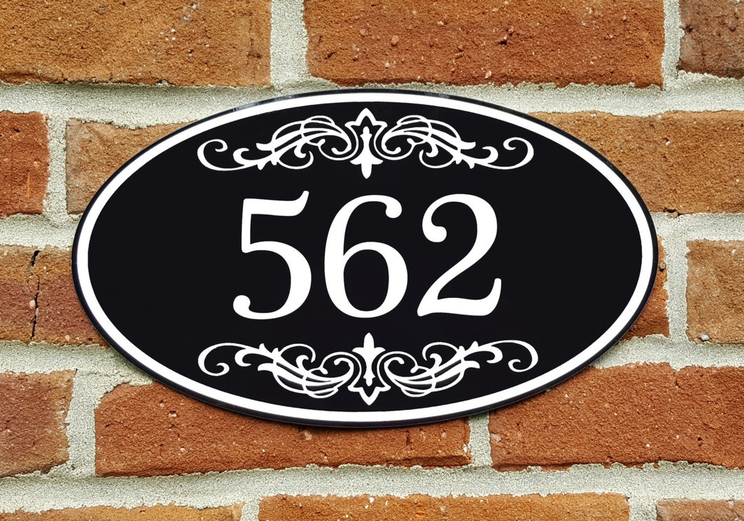 Personalized Home Address Number Aluminum Oval 12 X 7 Custom House