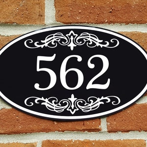 Personalized Home Address Number Aluminum Oval 12" x 7" Custom House Plaque