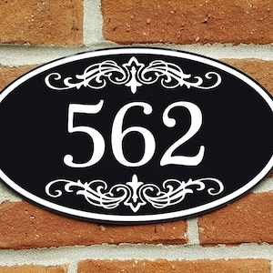 Personalized Home Address Number Aluminum Oval 12&quot; x 7&quot; Custom House Plaque