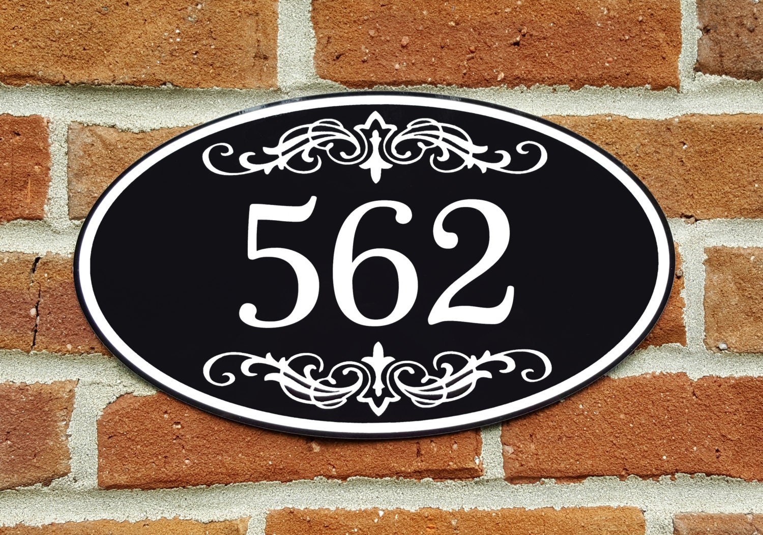 Personalized Home Address Number Aluminum Oval 12" x 7" Cus…