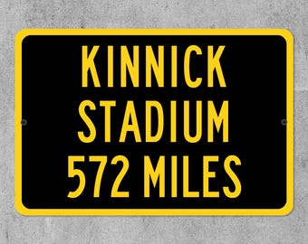 Custom Kinnick Stadium Distance Sign, Personalized Iowa Hawkeyes Football Fan Highway Mileage Sign Gift