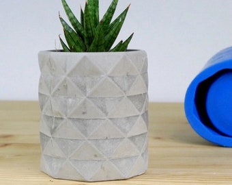 Concrete geometric pattern cup mold, Сoncrete planter mould, Silicone concrete mold, Concrete pen holder mold, Jesmonite mold