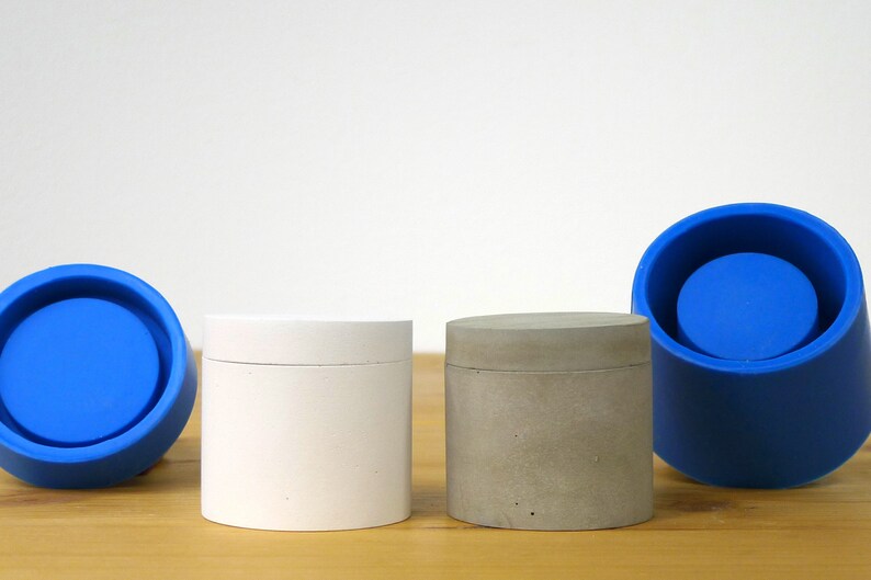 3 Moules Silicone Pour Bougeoirs - Avec Couvercle - DIY Béton, Cire Ou Résine