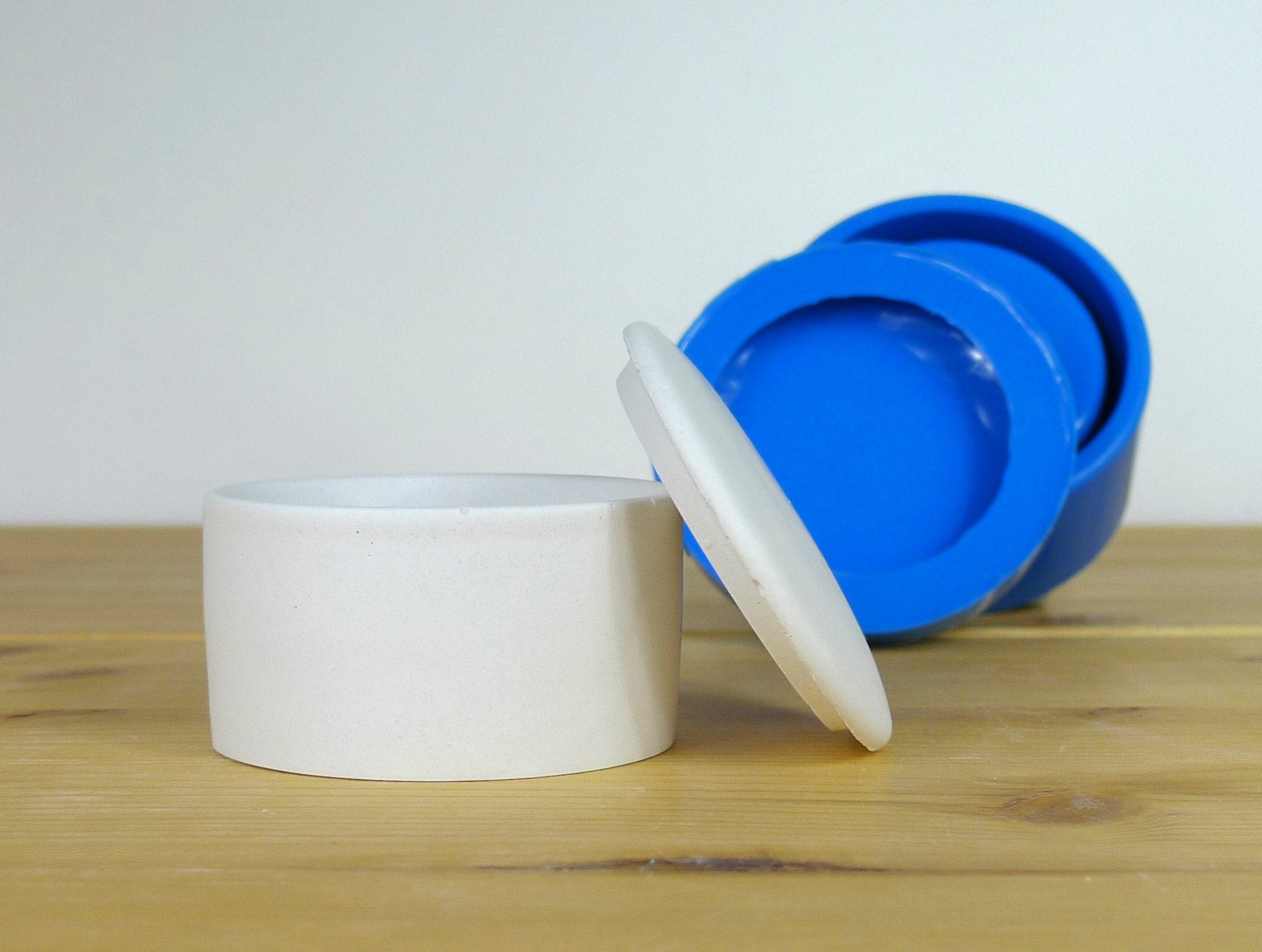 Candle Making Round Concrete Candle Vessel Molds With Lid Mold Resin