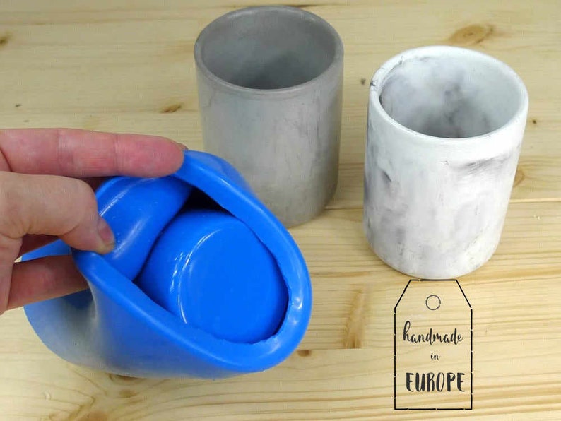 Concrete cup mold Round tall cup concrete mould Silicone | Etsy