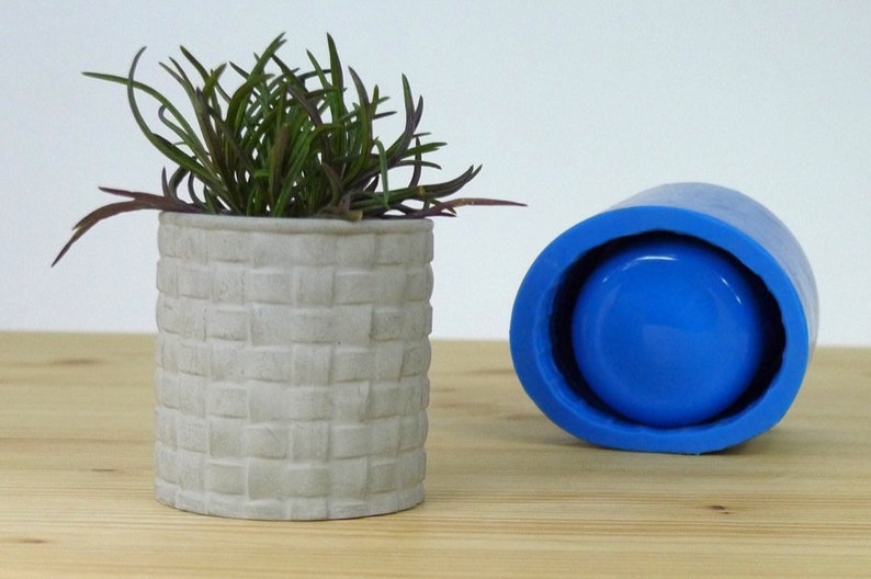 Concrete flower pot mould Silicone concrete mold Round cup mold Silicone mold for concrete planter Candle pot Medium concrete pot mold