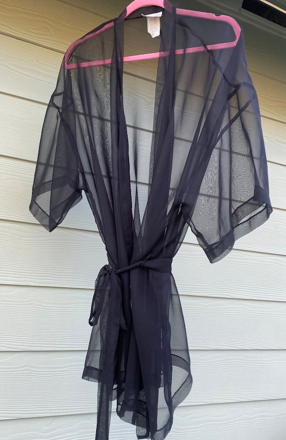 Vintage sheer black Delta Burke Collection robe