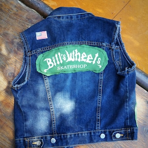 Up cycled denim cut. Biker gypsy. skate punk vest