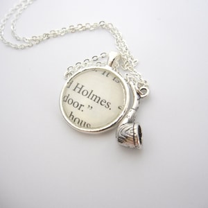 Sherlock Holmes Pipe Book Necklace