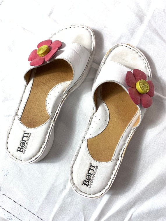 90s white platform sandals