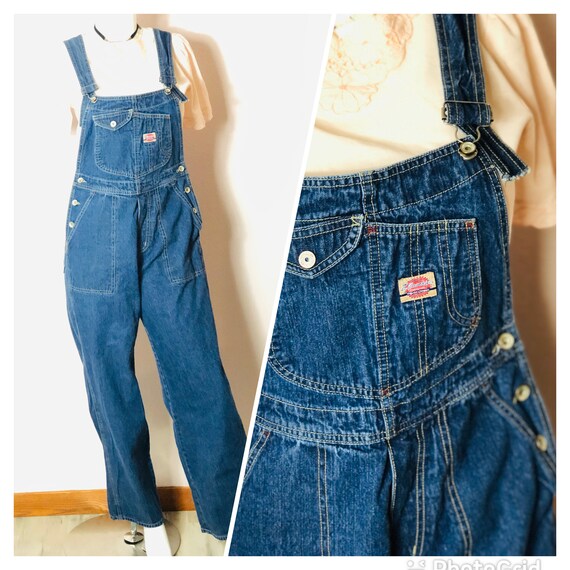 Vintage 90s Z Cavaricci blue denim overalls/ 90s o