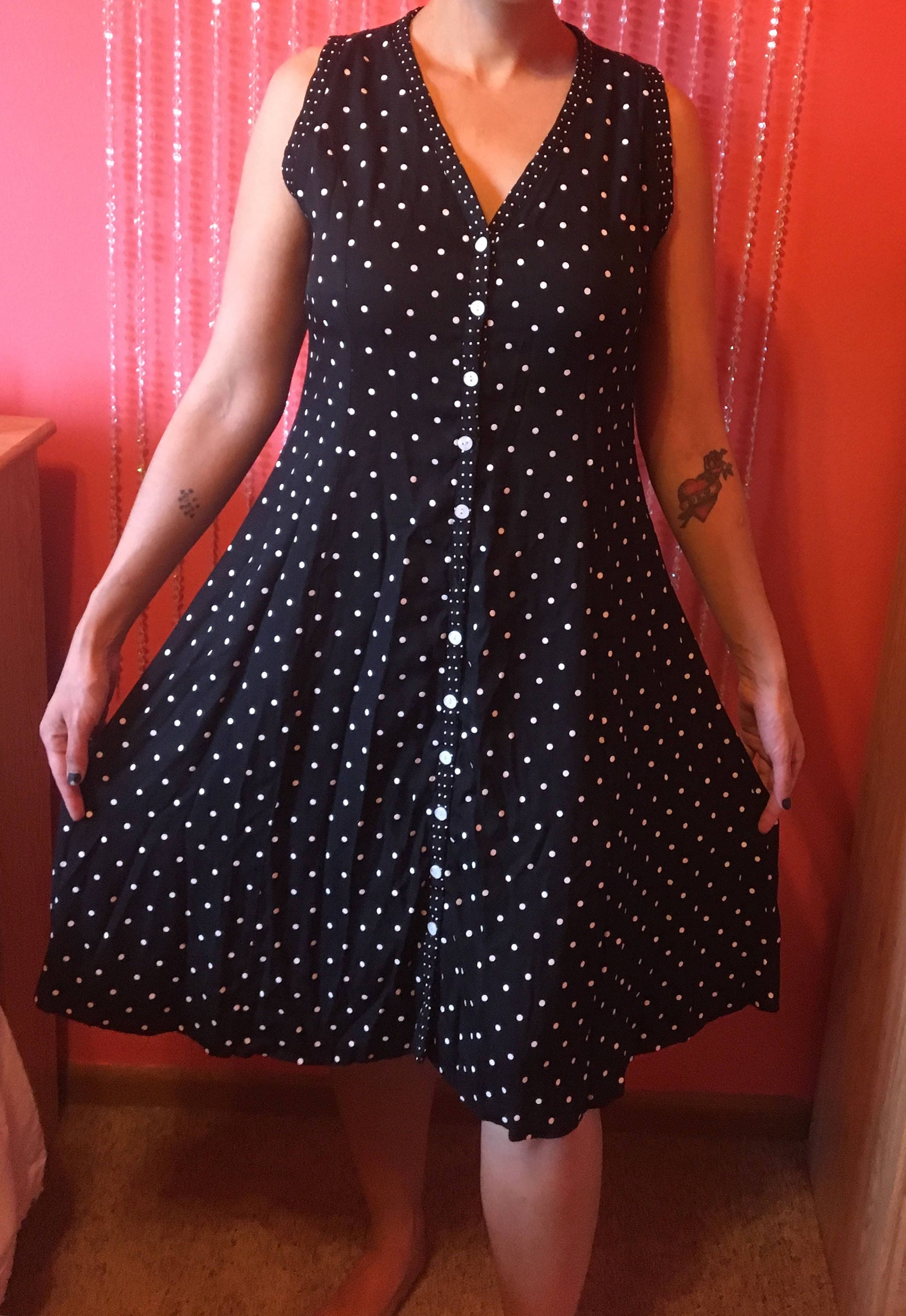 90s polka dot dress