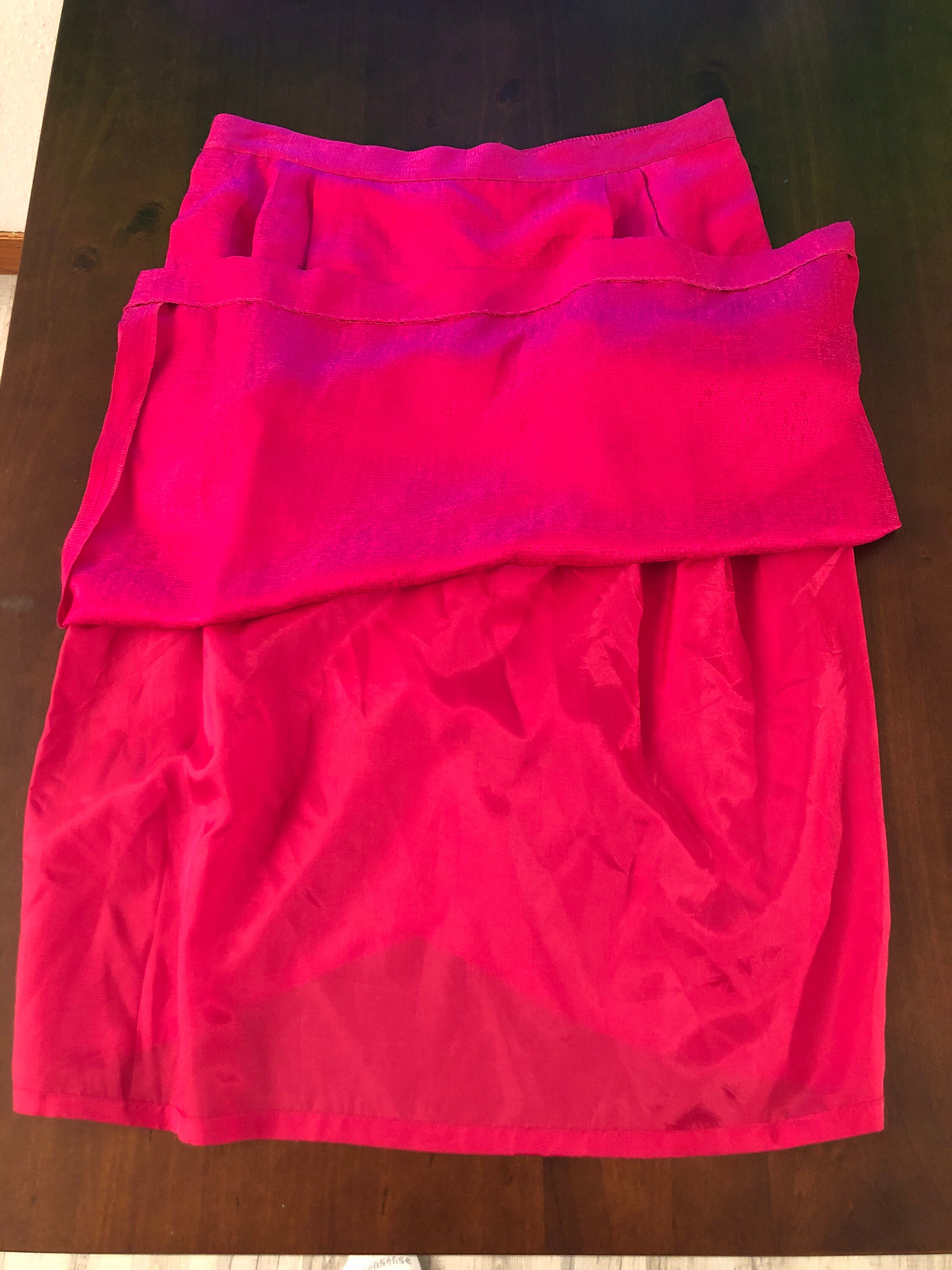 Vintage 80s 90s plus size fuschia silk skirt/plus size pencil | Etsy