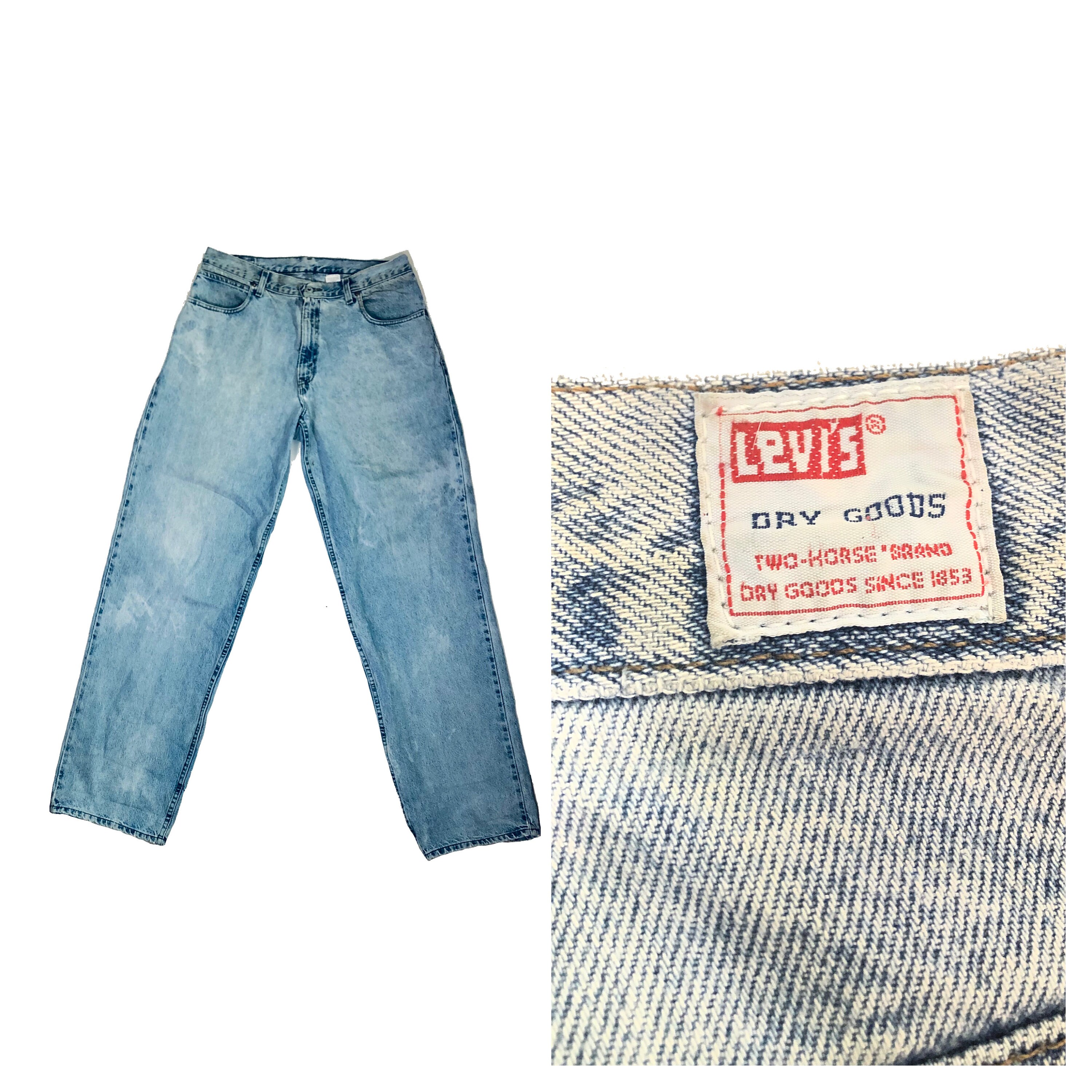 Vintage 90s Medium Wash Baggy Long Levi 