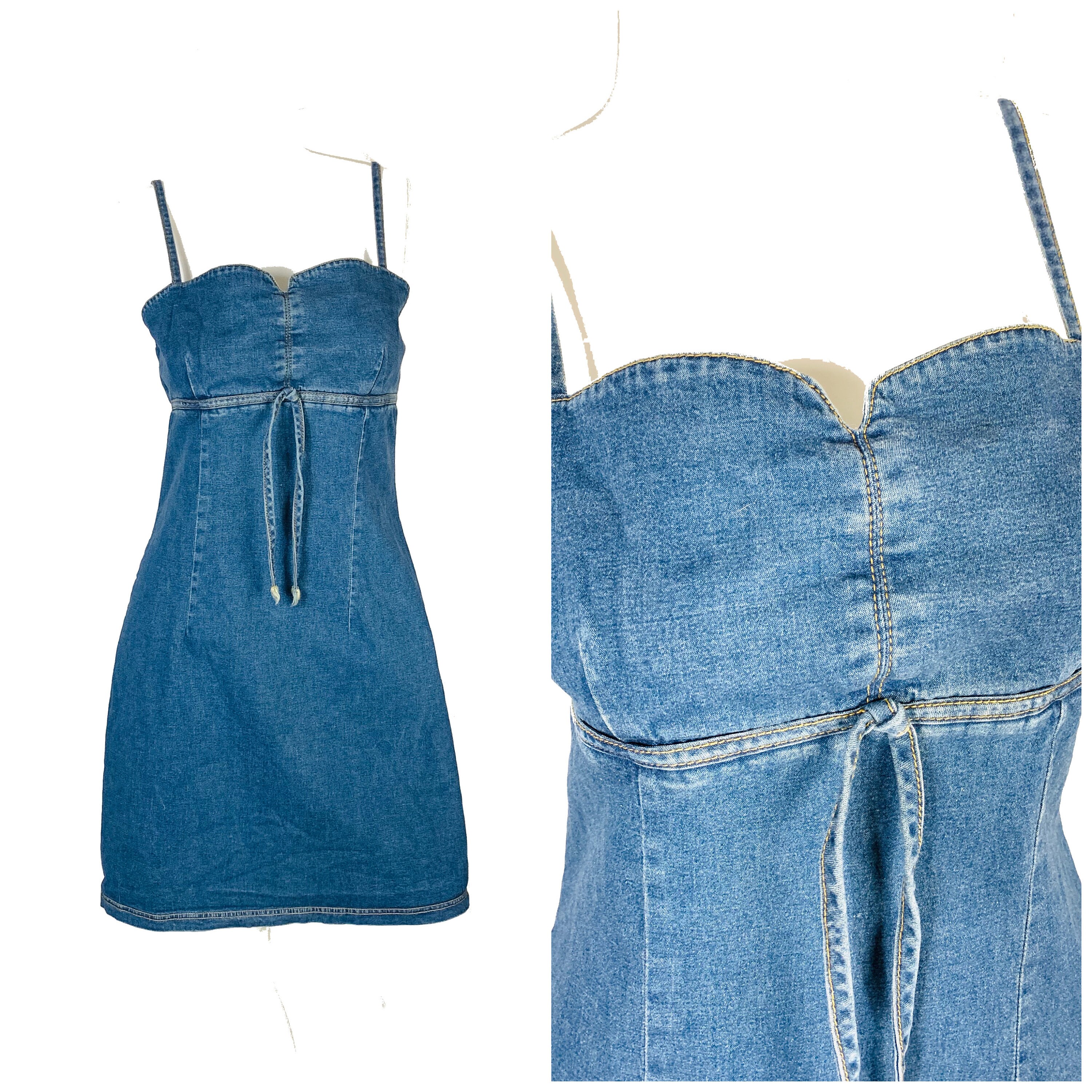 Vintage 90s Denim Tank Top Dress 